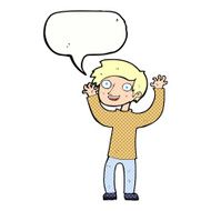 cartoon happy man with speech bubble N531