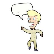 cartoon terrified man with speech bubble N250