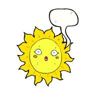 cartoon sun with speech bubble N20