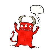 cartoon little devil with speech bubble N23