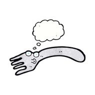 cartoon fork with thought bubble N7