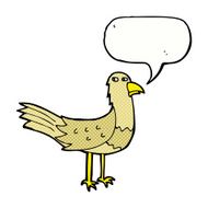 cartoon bird with speech bubble N304