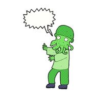 cartoon monster man with speech bubble N12