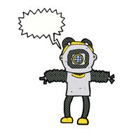 cartoon deep sea diver with speech bubble N35