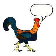 cartoon cockerel with speech bubble N32