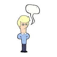 cartoon jaded man with speech bubble N20
