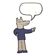 cartoon pointing wolf man with speech bubble N8