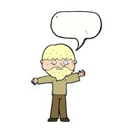 cartoon happy man with beard speech bubble N48