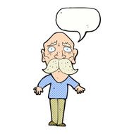 cartoon sad old man with speech bubble N24