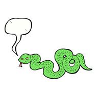 cartoon snake with speech bubble N78
