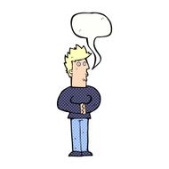 cartoon nervous man with speech bubble N160