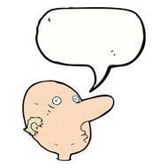 cartoon balding man with speech bubble N23