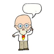 cartoon professor with speech bubble N11