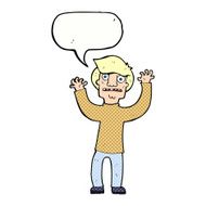 cartoon terrified man with speech bubble N252