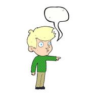 cartoon pointing boy with speech bubble N35