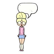 cartoon librarian woman with speech bubble N12
