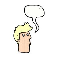 cartoon surprised man with speech bubble N151