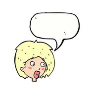 cartoon woman looking with speech bubble N12