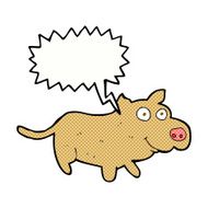 cartoon happy little dog with speech bubble N11