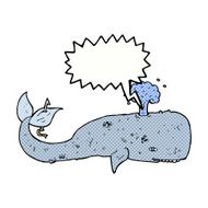 cartoon whale with speech bubble N43
