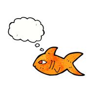 cartoon fish with thought bubble N102