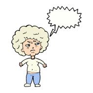 cartoon annoyed old woman with speech bubble N24