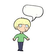 cartoon surprised boy with speech bubble N35