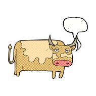 cartoon cow with speech bubble N40