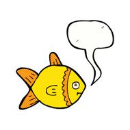 cartoon fish with speech bubble N107