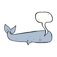 cartoon whale with speech bubble N44