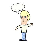 cartoon angry man with speech bubble N102