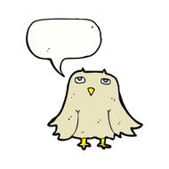 Cartoon owl with speech bubble N80
