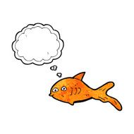 cartoon fish with thought bubble N103