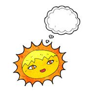 cartoon pretty sun with thought bubble N7