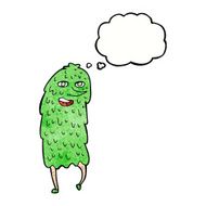 cartoon monster with thought bubble N51