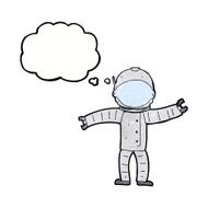 cartoon astronaut with thought bubble N130