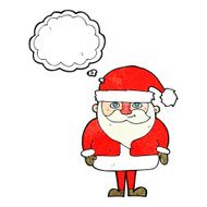 cartoon happy santa claus with thought bubble N31
