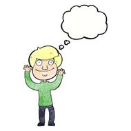cartoon happy boy with thought bubble N257