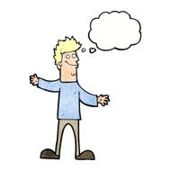 cartoon happy man with thought bubble N502