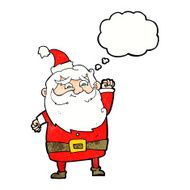 cartoon santa claus with thought bubble N212