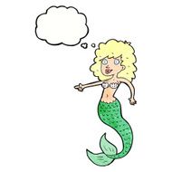 cartoon mermaid with thought bubble N70