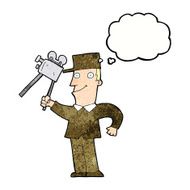 cartoon film maker with thought bubble N10