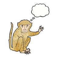 cartoon evil monkey with thought bubble N7