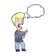 cartoon terrified man with thought bubble N245
