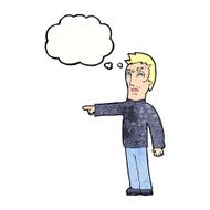 cartoon angry man pointing with thought bubble N11