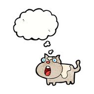 cartoon shocked cat with thought bubble N11