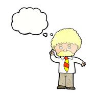 cartoon teacher with thought bubble N11
