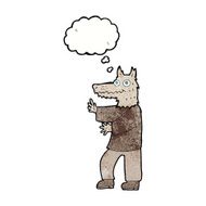 cartoon funny werewolf with thought bubble N16