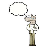 cartoon funny werewolf with thought bubble N17