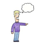 cartoon terrified man with thought bubble N246